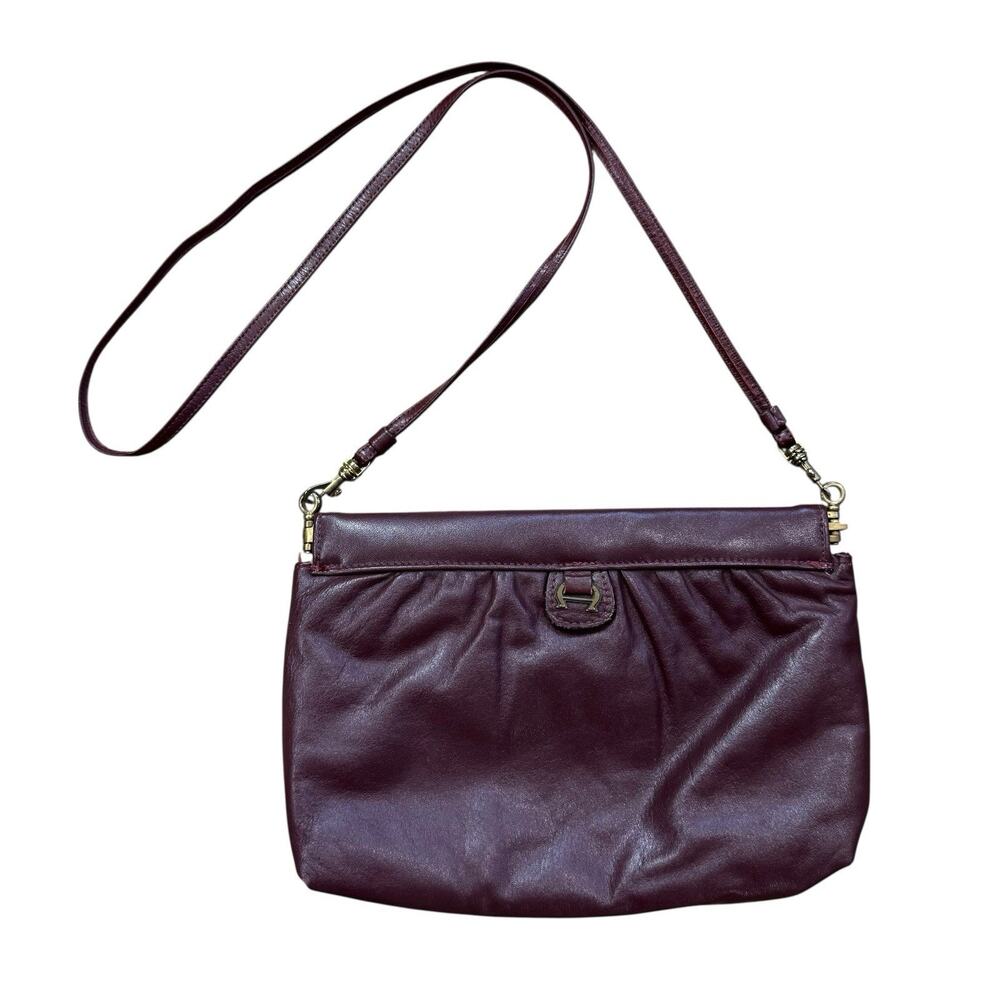 Vintage Burgundy Etienne Aigner Leather Cross Body/ Clutch Handbag